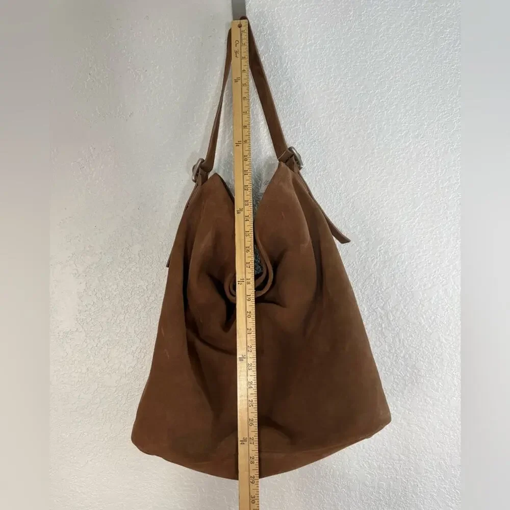 NWT Free People WTF Honor Suede Hobo Bag in Saddle Boho Festival Leather